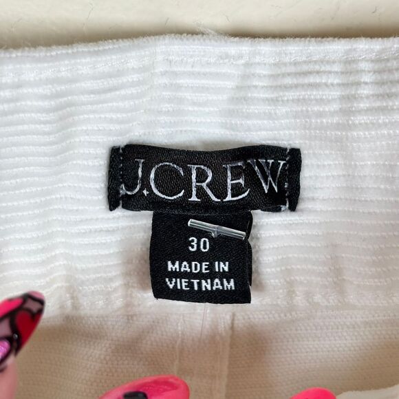 J Crew Loose Straight Corduroy Pant Womens 30 Ivory Slouchy Rise Tapered 80s NWT - Picture 4 of 12